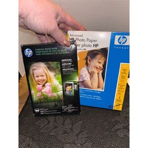 2 pks HP Photo Paper Bundle 4x6 5x7 Glossy Inkjet 110 Sheets Total